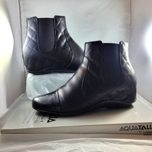 Aquatalia Weatherproof Black Booties, Size 7.5 M